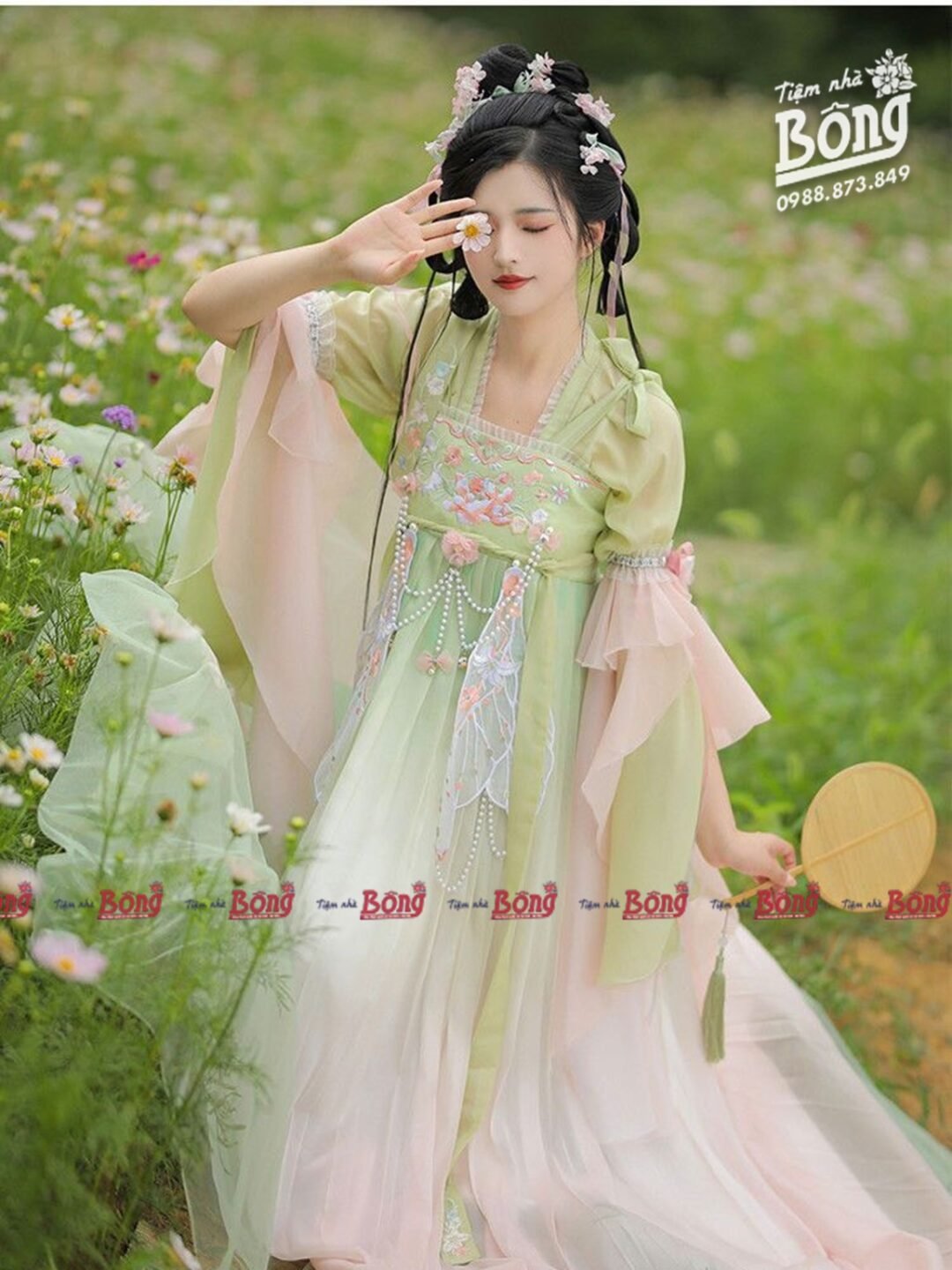 Váy Hán Phục Tay Rua Hồng 02