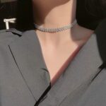 Vòng Cổ Choker Đính Nhiều Hạt Bạc