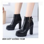 Cho Thuê Giày Boots Dây Kéo Đế Răng Cưa Đen