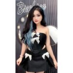 Set Váy Ngắn Cúp Ngực Corset Nơ Đen (Có Bigsize)