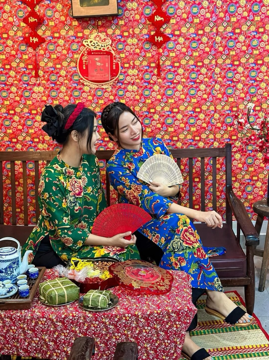 Áo Dài Chăn Con Công 4 Màu 01