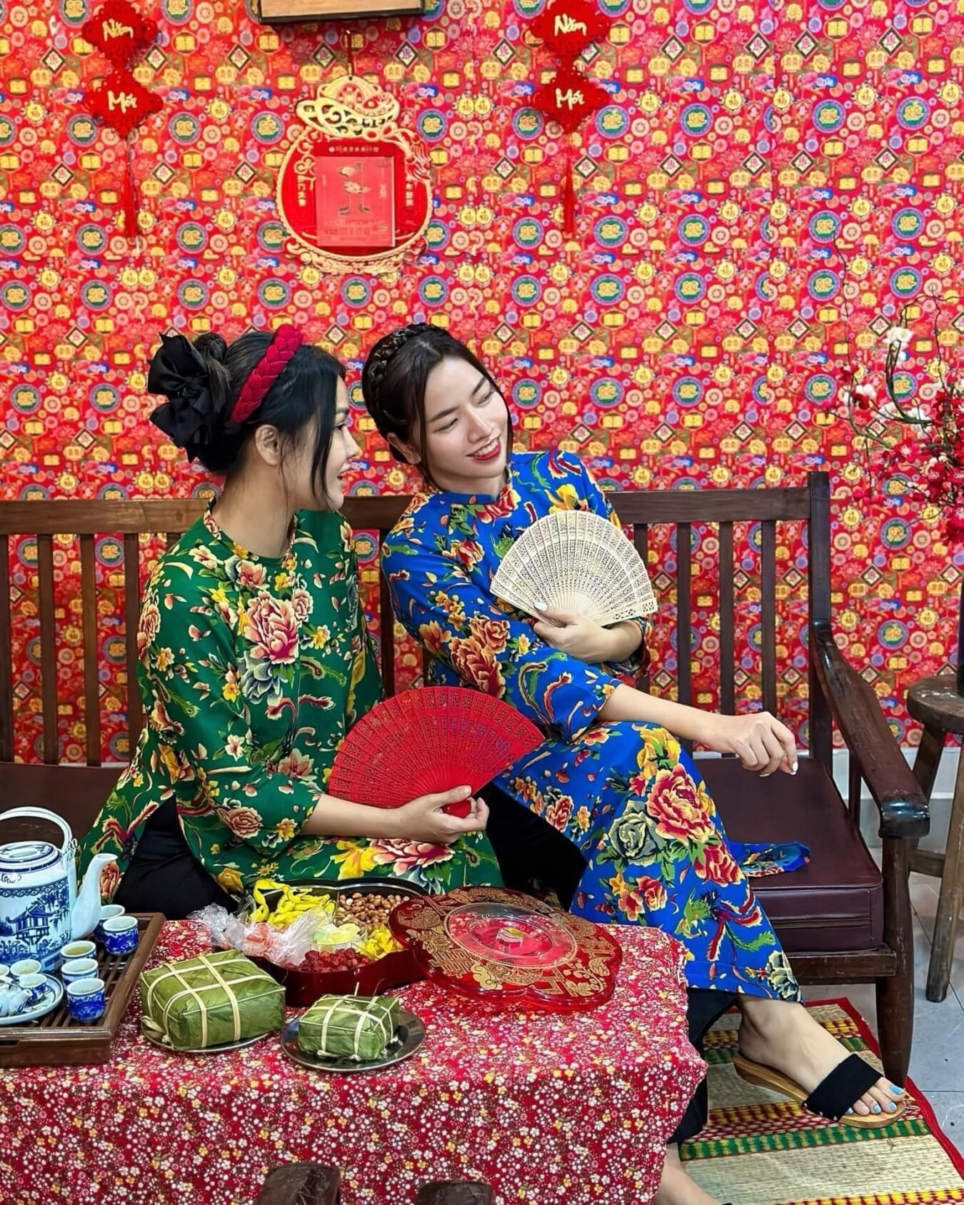 Cho Thuê Áo Dài Chăn Con Công 4 Màu