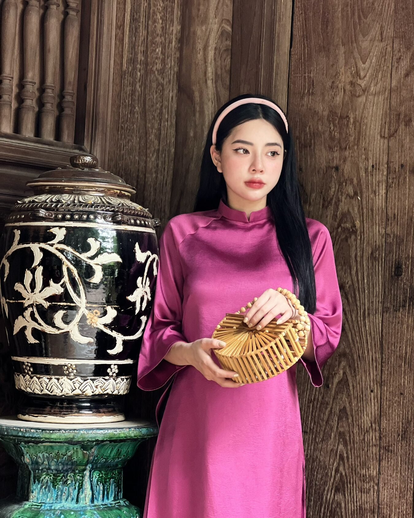 Cho Thuê Áo Dài Tây Thi Hồng Tím