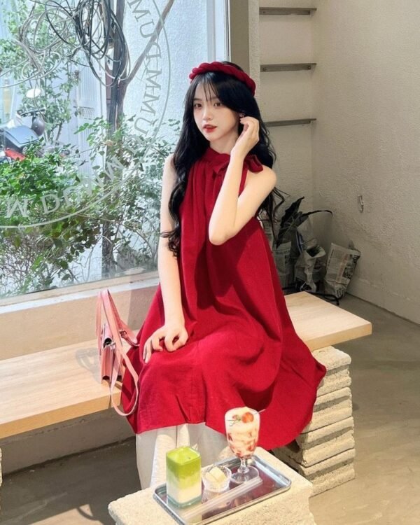 Cho Thuê Set Yếm Trơn Áo Đỏ Quần Trắng