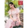 Áo Dài Cổ Yếm Bướm Hồng 02