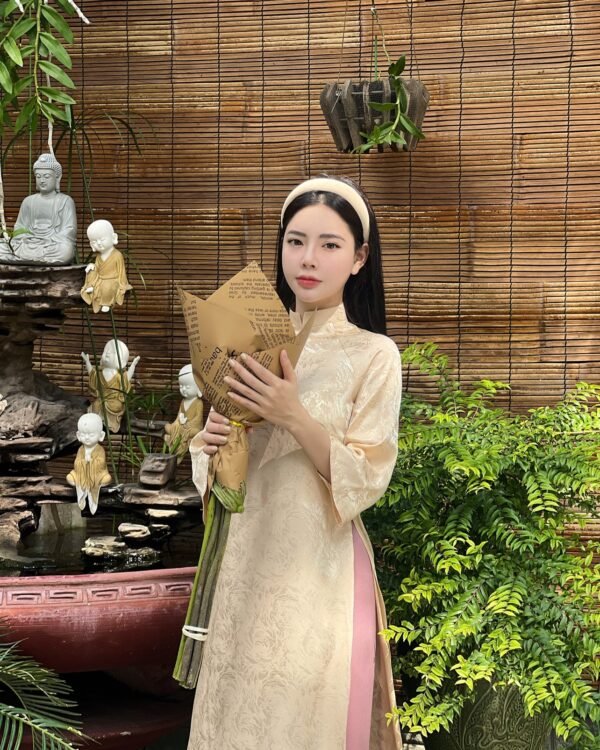 Cho Thuê Áo Dài Tây Thi Vàng Kem (Có Bigsize)