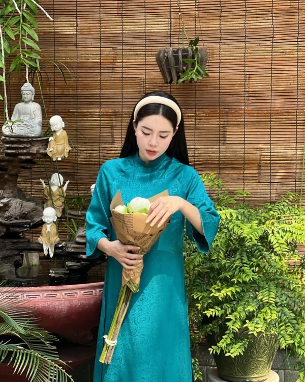 Cho Thuê Áo Dài Tây Thi Xanh Cổ Vịt (Có Bigsize)