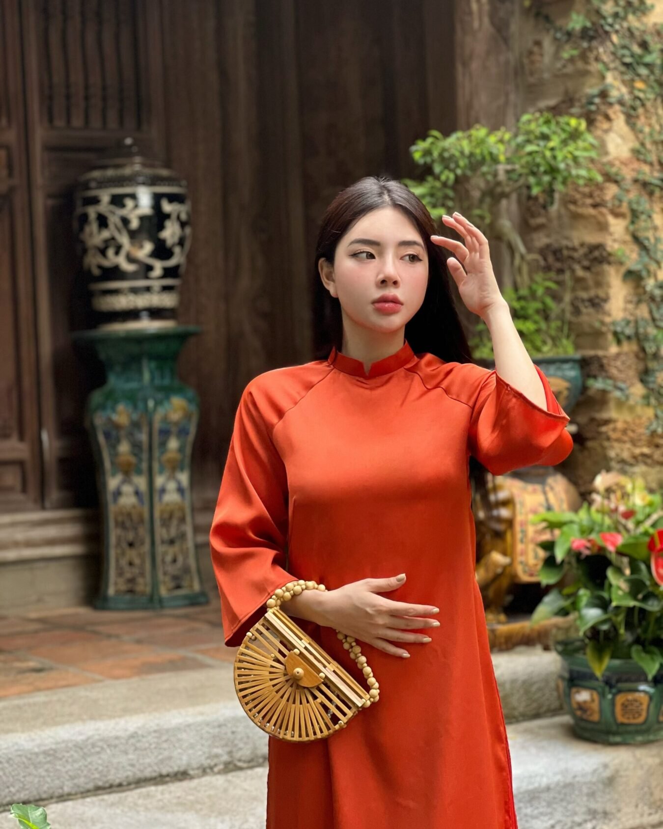 Cho Thuê Áo Dài Tây Thi Cam Cháy (Có Bigsize)