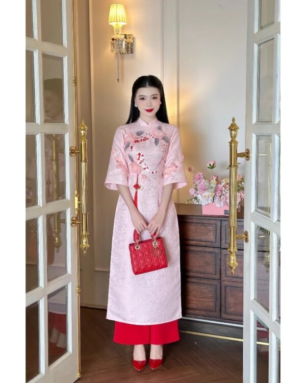 Cho Thuê Áo Dài Cá Chép Đính Hoa Hồng