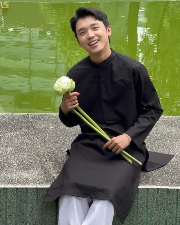 Cho Thuê Áo Dài Cách Tân Nam Trơn Đen (Có Bigsize)