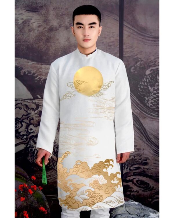 Cho Thuê Áo Dài Nam Trăng Vàng Trắng