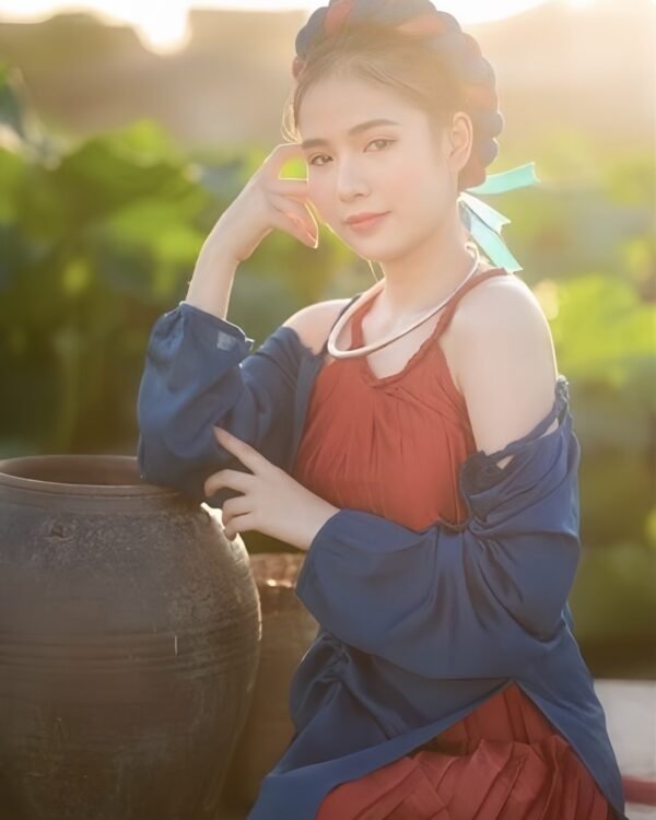Cho Thuê Set Tứ Thân Đỏ Khoác Xanh (Kèm Mấn)