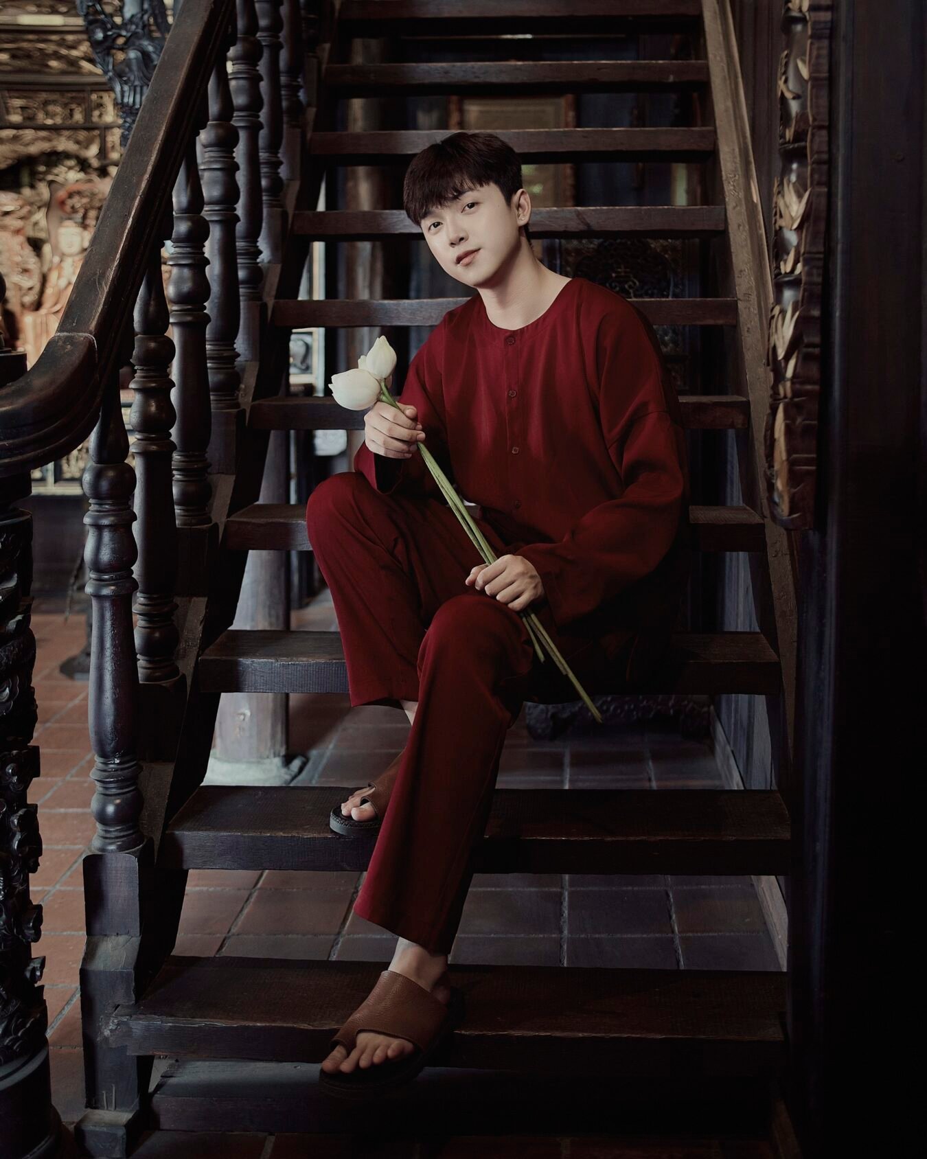 Cho Thuê Set Bà Ba Nam Đỏ OAO