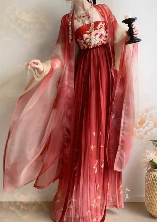 Cho Thuê Set Hán Phục Diệm Hồng Đỏ