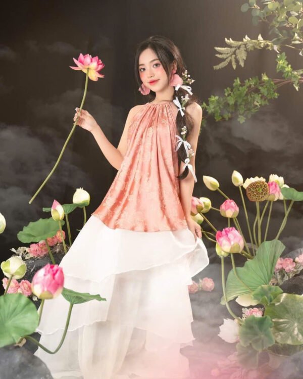Cho Thuê Set Yếm Kiềng Cổ Hoa Cam Đào