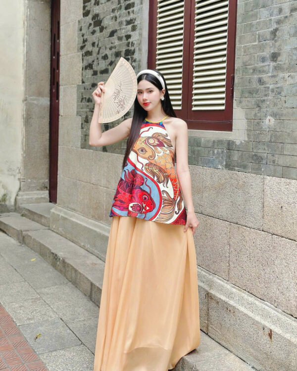 Cho Thuê Set Yếm PUCHA Cá Chép Váy Kem