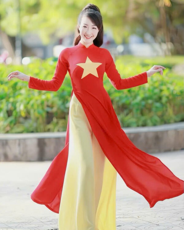 Cho Thuê Áo Dài Ngôi Sao Vàng Đỏ (Có Bigsize)