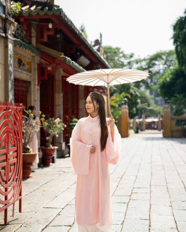 Cho Thuê Áo Tấc Tay Thụng Voan Tơ Hồng (Có Bigsize)