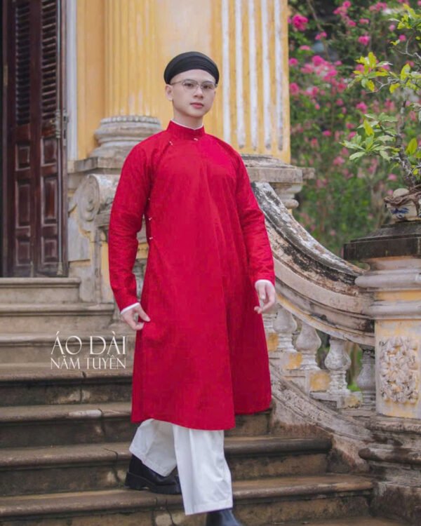 Cho Thuê Áo Tấc Nam Tay Chẽn Đỏ