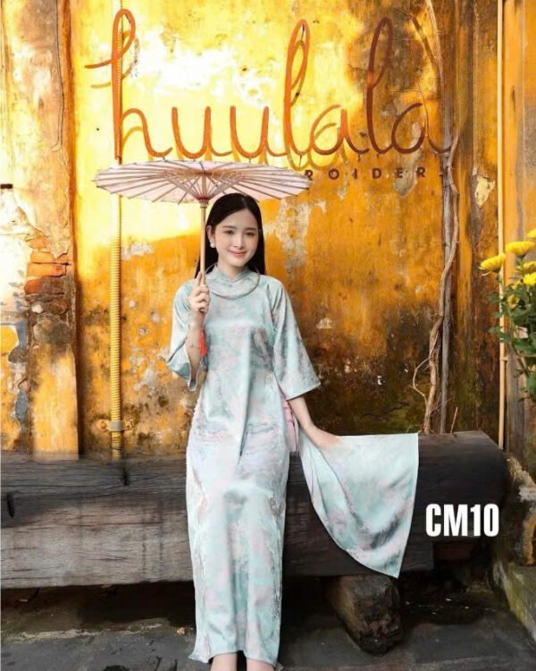 Cho Thuê Áo Dài Rồng Bay Phượng Múa Xanh Ngọc (Có Bigsize)