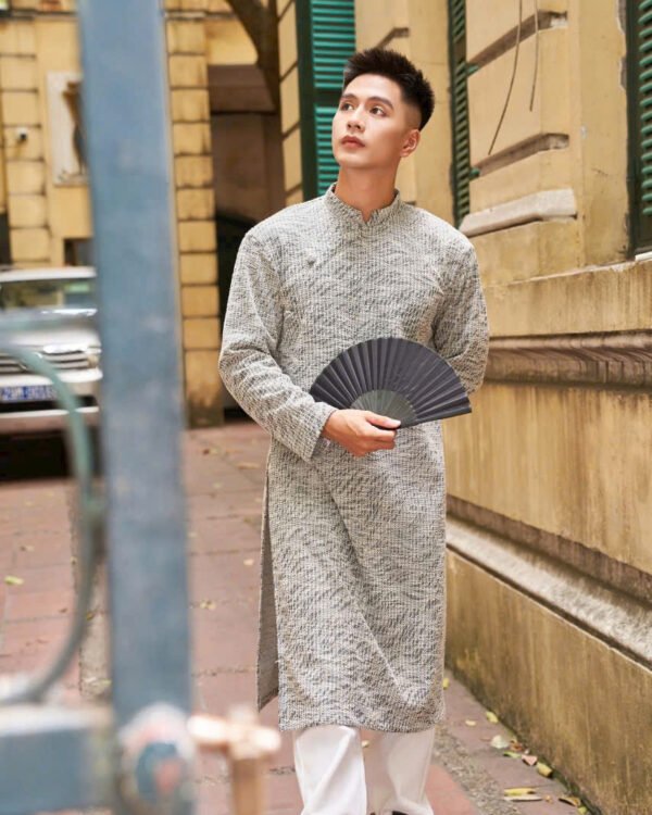 Cho Thuê Áo Dài Nam Ngũ Thân Dạ Đen Trắng (Có Bigsize)