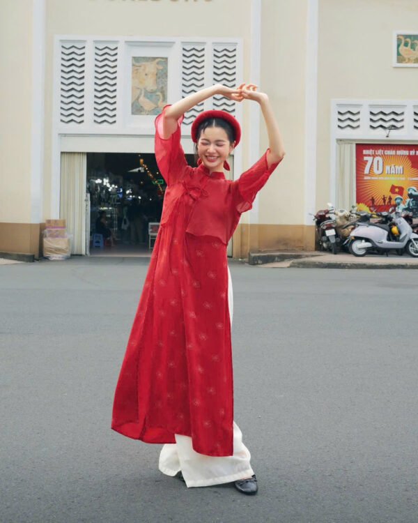 Cho Thuê Áo Dài Hạ Mai REMMUS Đỏ