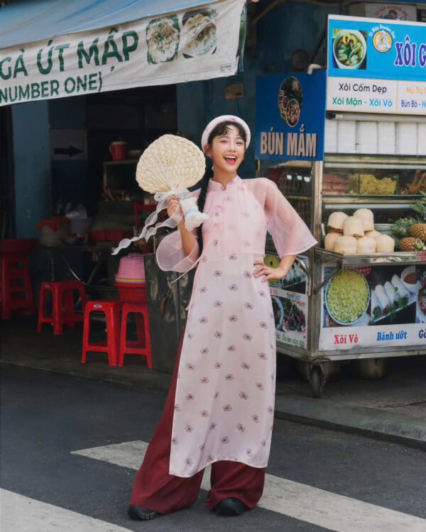 Cho Thuê Áo Dài Hạ Mai REMMUS Hồng