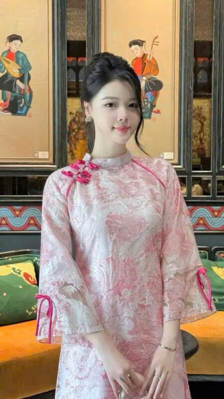 Cho Thuê Áo Dài Giai Kỳ Nút Tàu Hồng ( Có Bigsize )