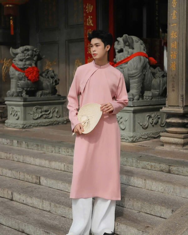 Cho Thuê Áo Dài Nam Hồng Trơn Dizai