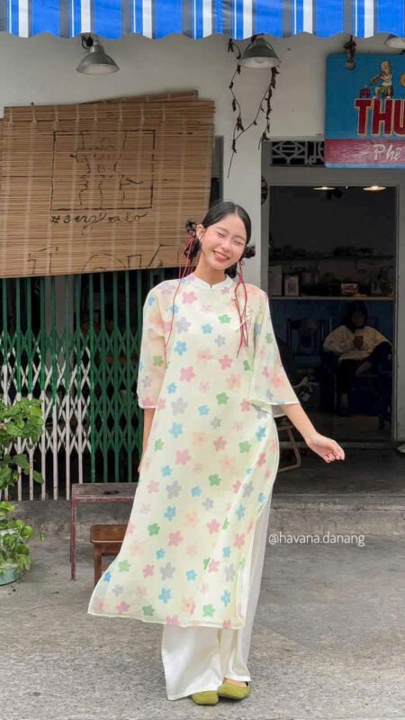 Cho Thuê Áo Dài Áo Dài Lục Mai Vàng Kem Hvn ( Có Bigsize )