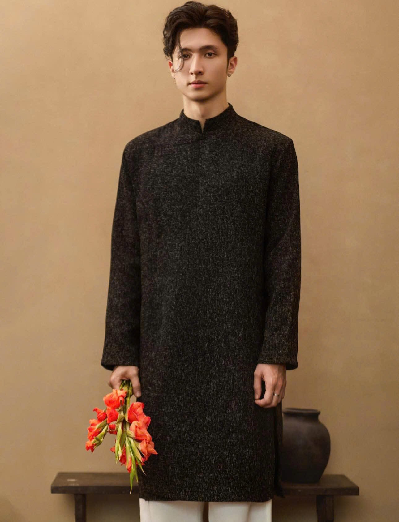 Cho Thuê Áo Dài Nam Dạ Đen OAO ( CÓ BIGSIZE )