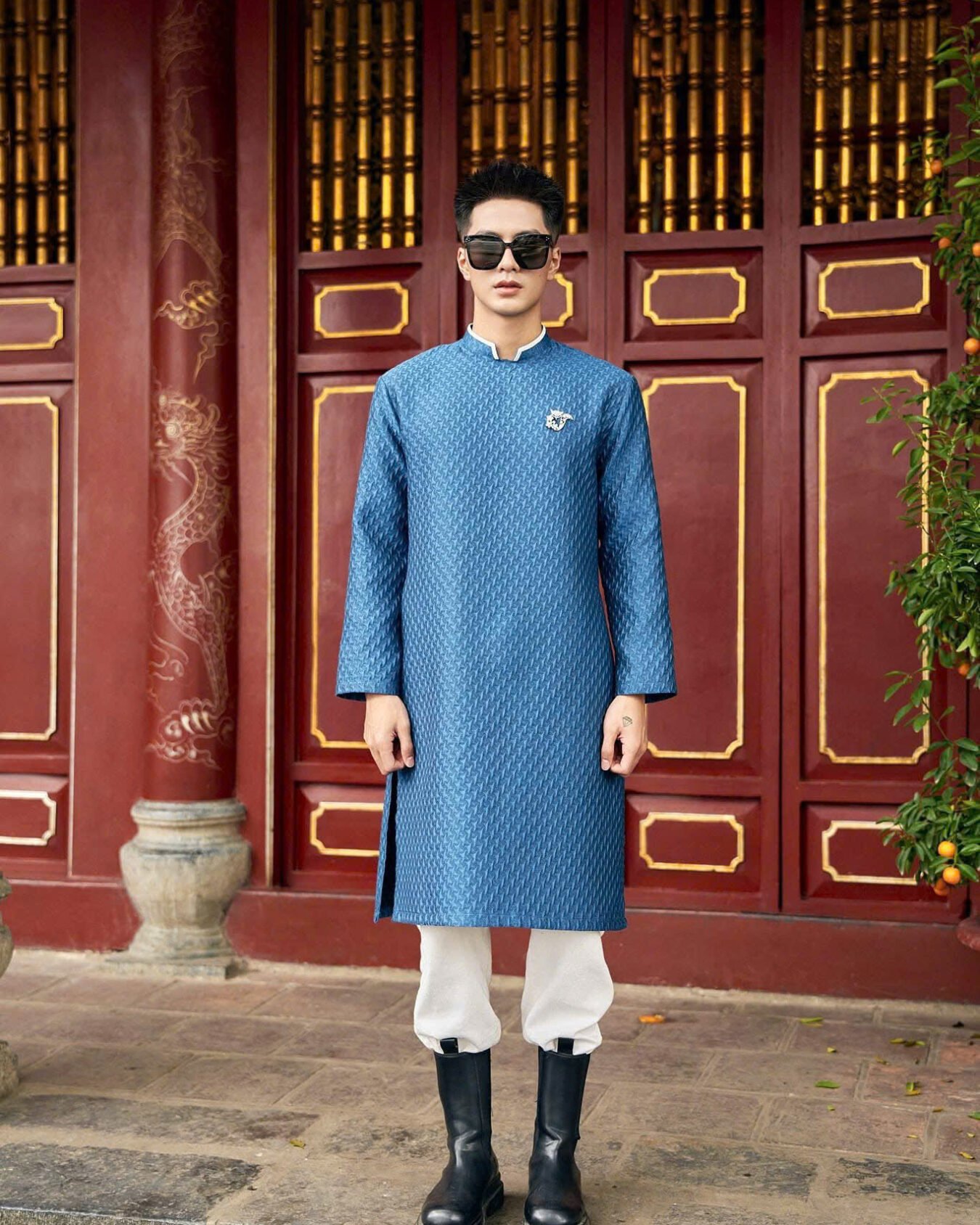 Cho Thuê Áo Dài Nam Sao Nổi  Xanh Dương