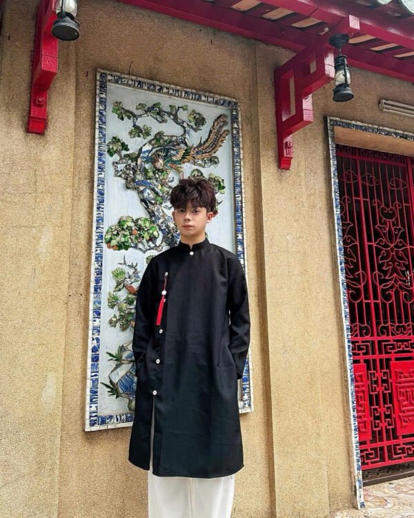 Cho Thuê Áo Dài Nam Nút Sao Đen