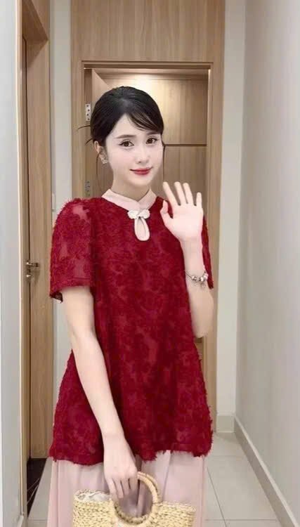Cho Thuê Set Yếm Đỏ Lông Vũ Cổ Tàu