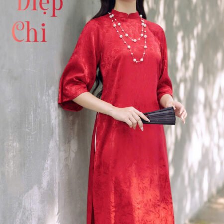 Cho Thuê Áo Dài Tây Thi Hoa Văn Đỏ Đô ( Có Bigsize )