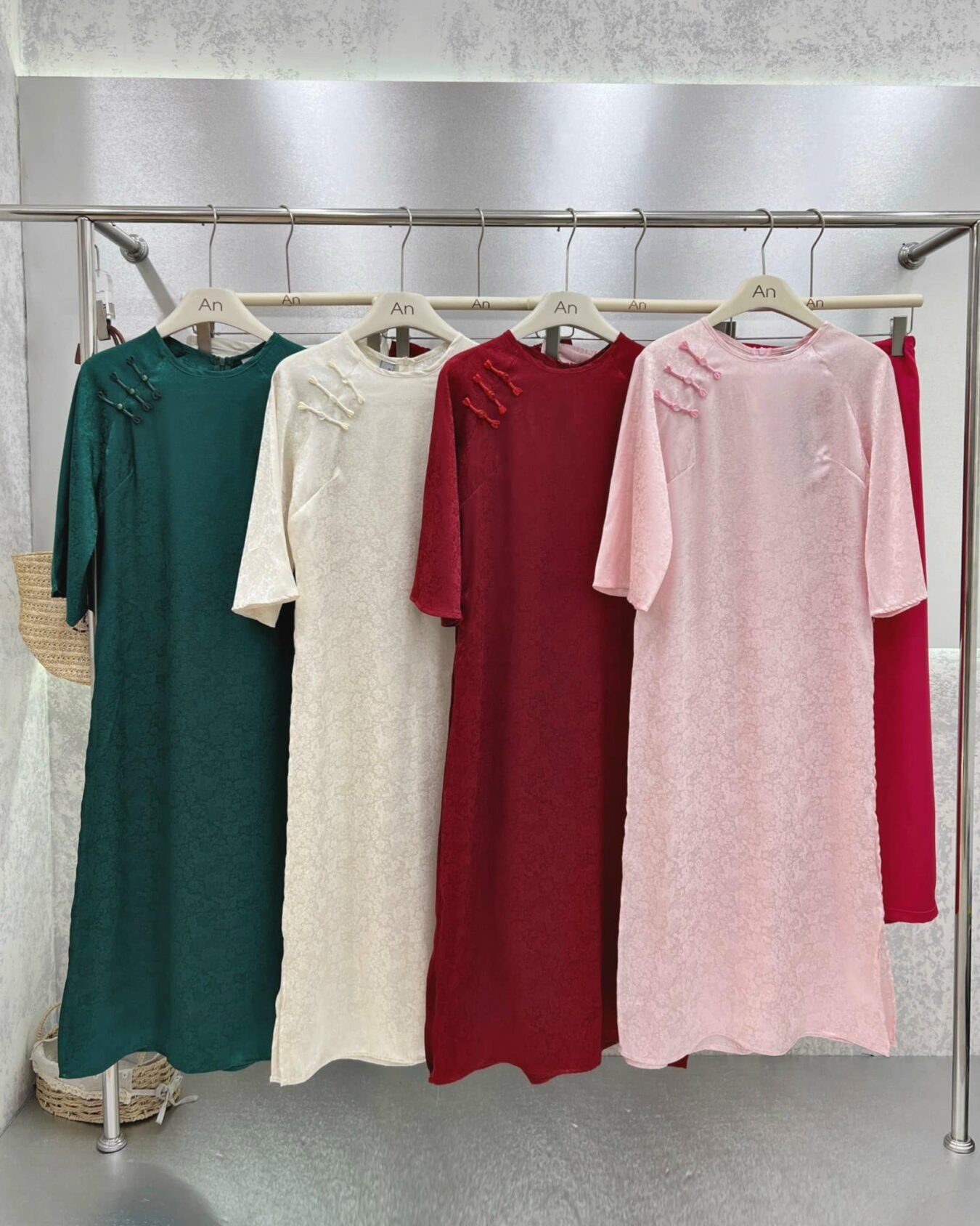 Cho Thuê Áo Dài Khảm Xanh  ( Có Bigsize )