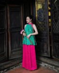 Cho Thuê Yếm Lụa Viền Hồng Xanh Lá