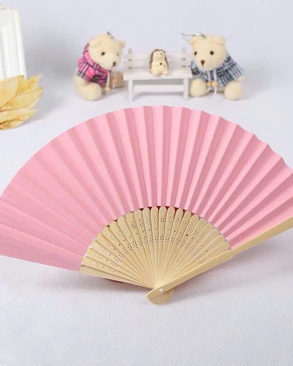 Cho Thuê Quạt Giấy Trơn Hồng