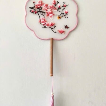 Cho Thuê Quạt Tròn Cổ Trang Hồng Y Cơ