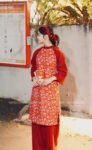 Cho Thuê Áo Dài Hoa Lá Vàng Đỏ