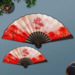 Cho Thuê Quạt Xòe Cầm Tay Đỏ Bỉ Ngạn
