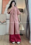 Cho Thuê Áo Dài Xẻ Tà Ba Nơ Hồng