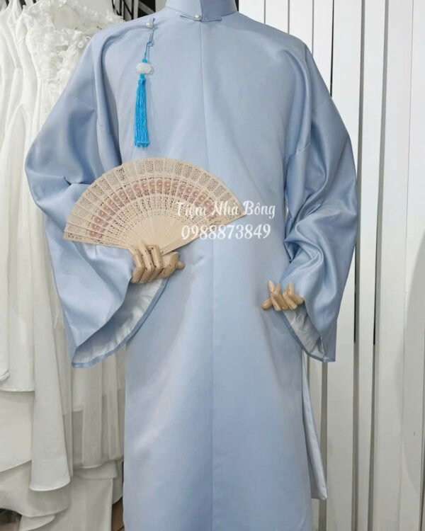 Cho Thuê Áo Tấc Nam Tay Thụng Tafta Xanh Ngọc (Kèm Mấn)