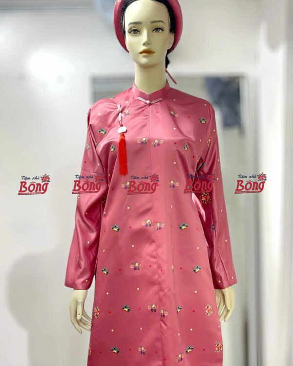 Cho Thuê Áo Tấc Nữ Tay Chẽn Vải Dù Hồng Đất (Kèm Mấn - Có Bigsize)