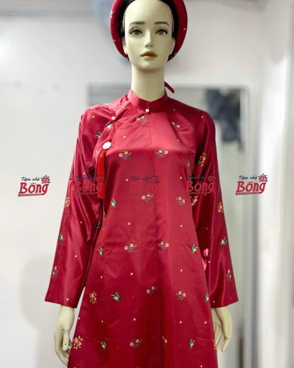Cho Thuê Áo Tấc Nữ Tay Chẽn Vải Dù Đỏ (Kèm Mấn - Có Bigsize)