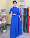 Cho Thuê Áo Dài Form Ôm Xanh Dương Đậm (Có Bigsize)