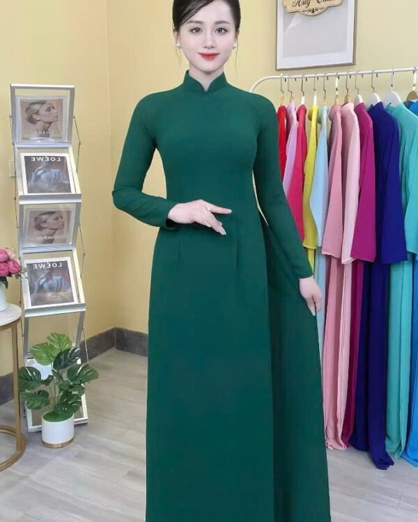 Cho Thuê Áo Dài Form Ôm Xanh Lá Đậm (Có Bigsize)