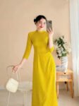 Cho Thuê Áo Dài Form Ôm Chuồn Chuồn Vàng Chanh (Có Bigsize)