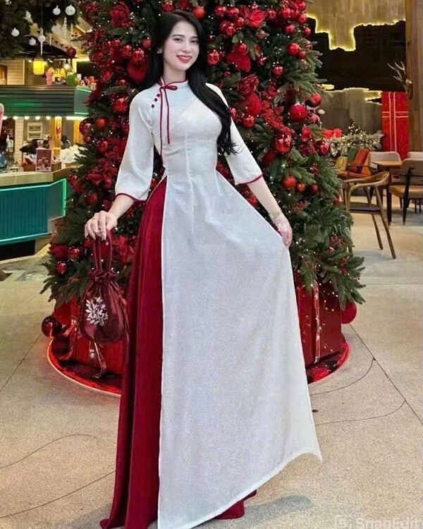 Cho Thuê Áo Dài Trắng Nơ Cổ Đỏ (Có Bigsize)