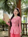 Cho Thuê Set Bà Ba Cổ Tròn Đồng Tiền Hồng Nhạt (Có Bigsize)